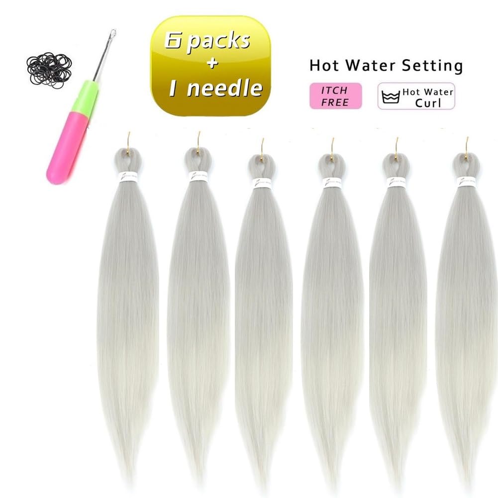 Bouclé Braiding Hair For Boho Braids Meches Rajout Cheveux Tresses For Bohemian Braids Pré-Étirés Meches Pour Tresses Africaine Meche Naturelle Pour Tresse（#Brown ，Total De 6 Packs) ）