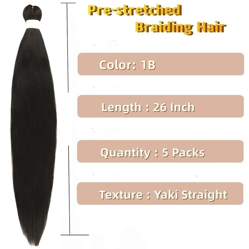 Bouclé Braiding Hair For Boho Braids Meches Rajout Cheveux Tresses For Bohemian Braids Pré-Étirés Meches Pour Tresses Africaine Meche Naturelle Pour Tresse（#Brown ，Total De 6 Packs) ）