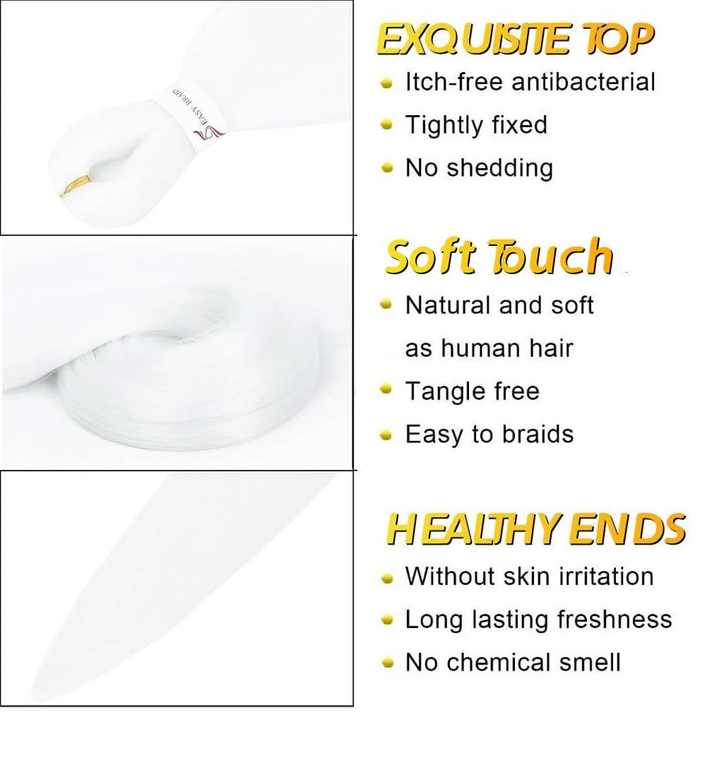 Bouclé Braiding Hair For Boho Braids Meches Rajout Cheveux Tresses For Bohemian Braids Pré-Étirés Meches Pour Tresses Africaine Meche Naturelle Pour Tresse（#Brown ，Total De 6 Packs) ）