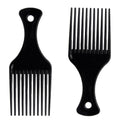 DAZISEN Lot de 2 peignes à cheveux afro en plastique noir à dents larges pour cheveux bouclés, ondulés et crépus pour homme et femme