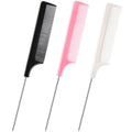 DAZISEN 3 Peignes à Cheveux - Peigne à Dents Fines Antistatique Peignes à Queue avec Manche en Acier Inoxydable pour Femme et Hommes