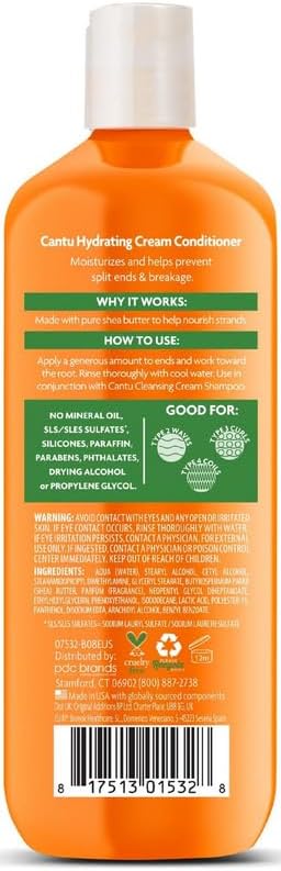 Cantu Crème à friser à la noix de coco 340,2 g avec shampooing et après-shampoing sans sulfate 340,2 g et crème activatrice hydratante au beurre de karité 340,2 g
