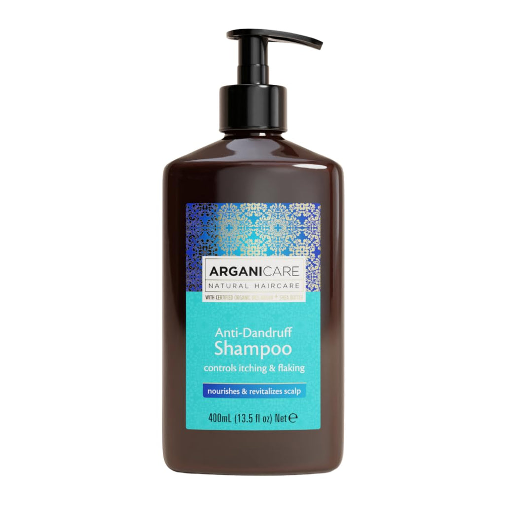 ARGANICARE - Shampoing traitant Antipelliculaire à l'Huile d'Argan - Soin Cheveux Secs et Abîmés - Flacon 400 ml
