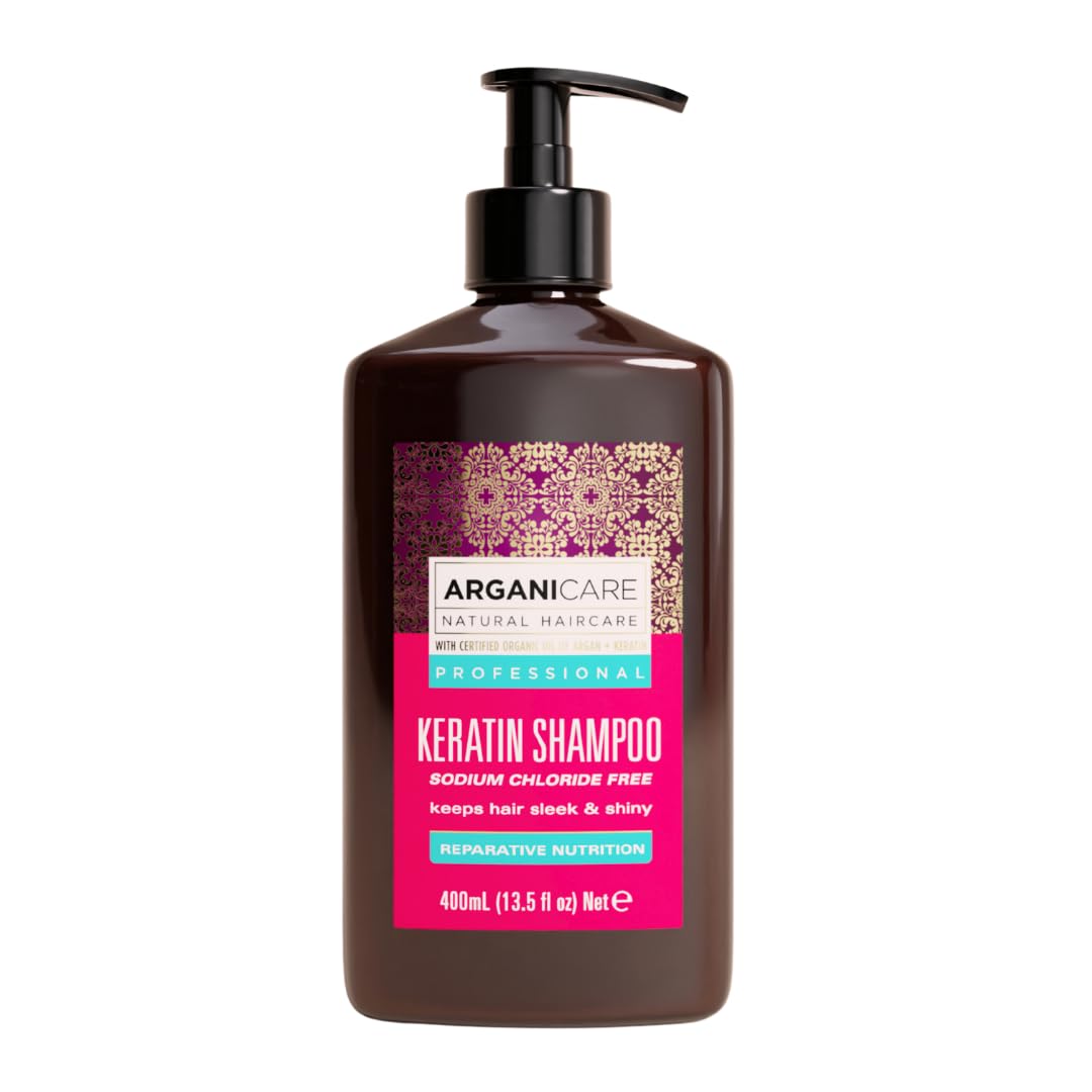 ARGANICARE Shampooing Régénérant Fortifiant Biotine & Huile d’Argan – Vitalité, Nutrition et Résistance – Renforce la Fibre Capillaire – Cheveux Fragilisés et Ternes – 400 mL