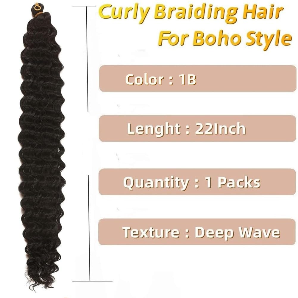 Bouclé Braiding Hair For Boho Braids Meches Rajout Cheveux Tresses For Bohemian Braids Pré-Étirés Meches Pour Tresses Africaine Meche Naturelle Pour Tresse（#Brown ，Total De 6 Packs) ）