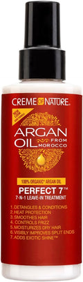 Creme of Nature - Argan Oil - Soin Perfect 7 - Spray Cheveux 7 bénéfices en 1 produit - Soin des Cheveux Bouclés Frisés et Crépus à l’Huile d’Argan du Maroc - Sans Rinçage - Flacon de 150ml