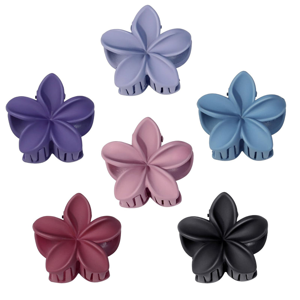 Blooms 6 Pièces Pince Cheveux Fleur, Petite Pince Cheveux Femme Antidérapantes Pince Fleur Cheveux Hawaienne Pinces à Cheveux Flower Hair Clip Accessoires Cheveux Convient Fêtes Plage Vacances