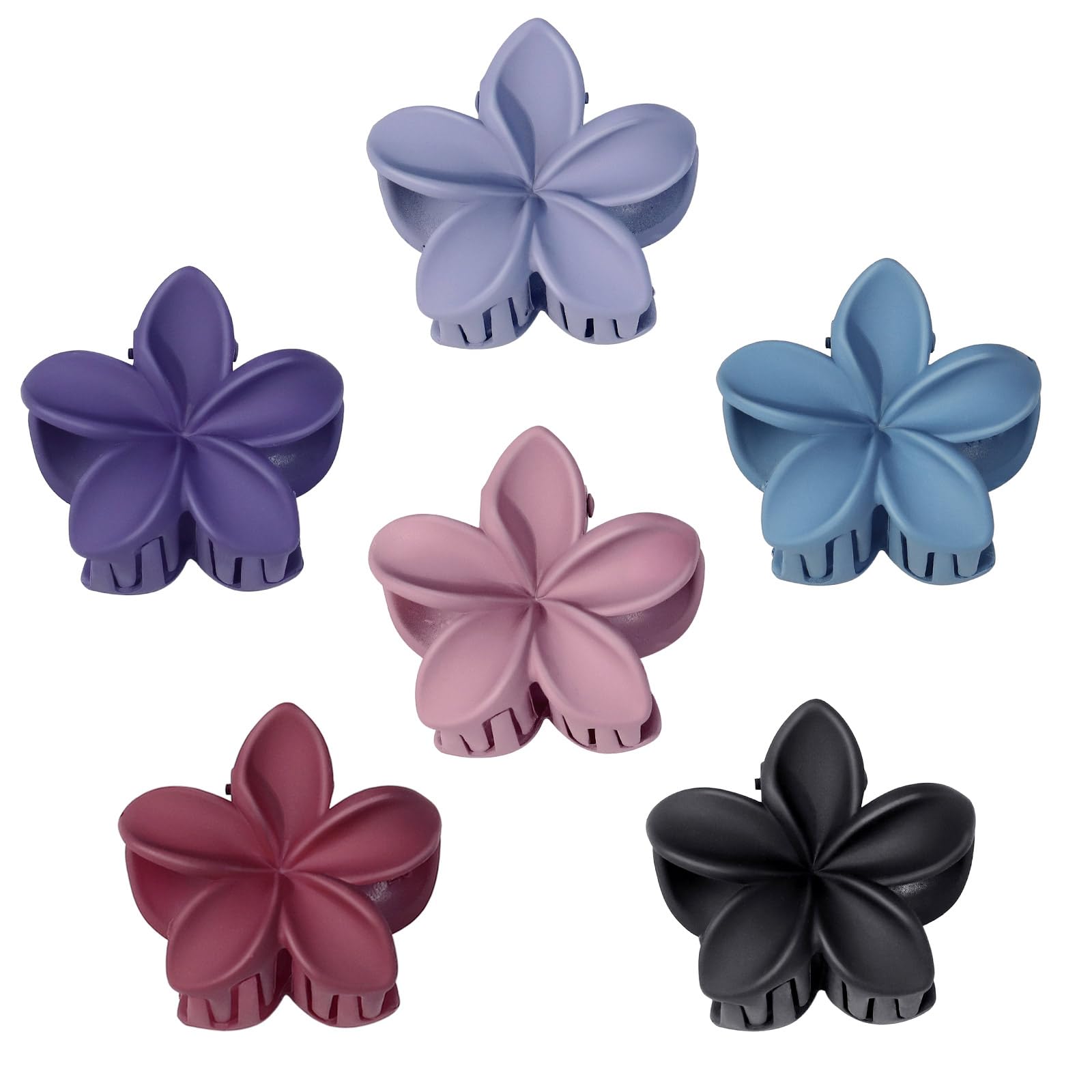 Blooms 6 Pièces Pince Cheveux Fleur, Petite Pince Cheveux Femme Antidérapantes Pince Fleur Cheveux Hawaienne Pinces à Cheveux Flower Hair Clip Accessoires Cheveux Convient Fêtes Plage Vacances