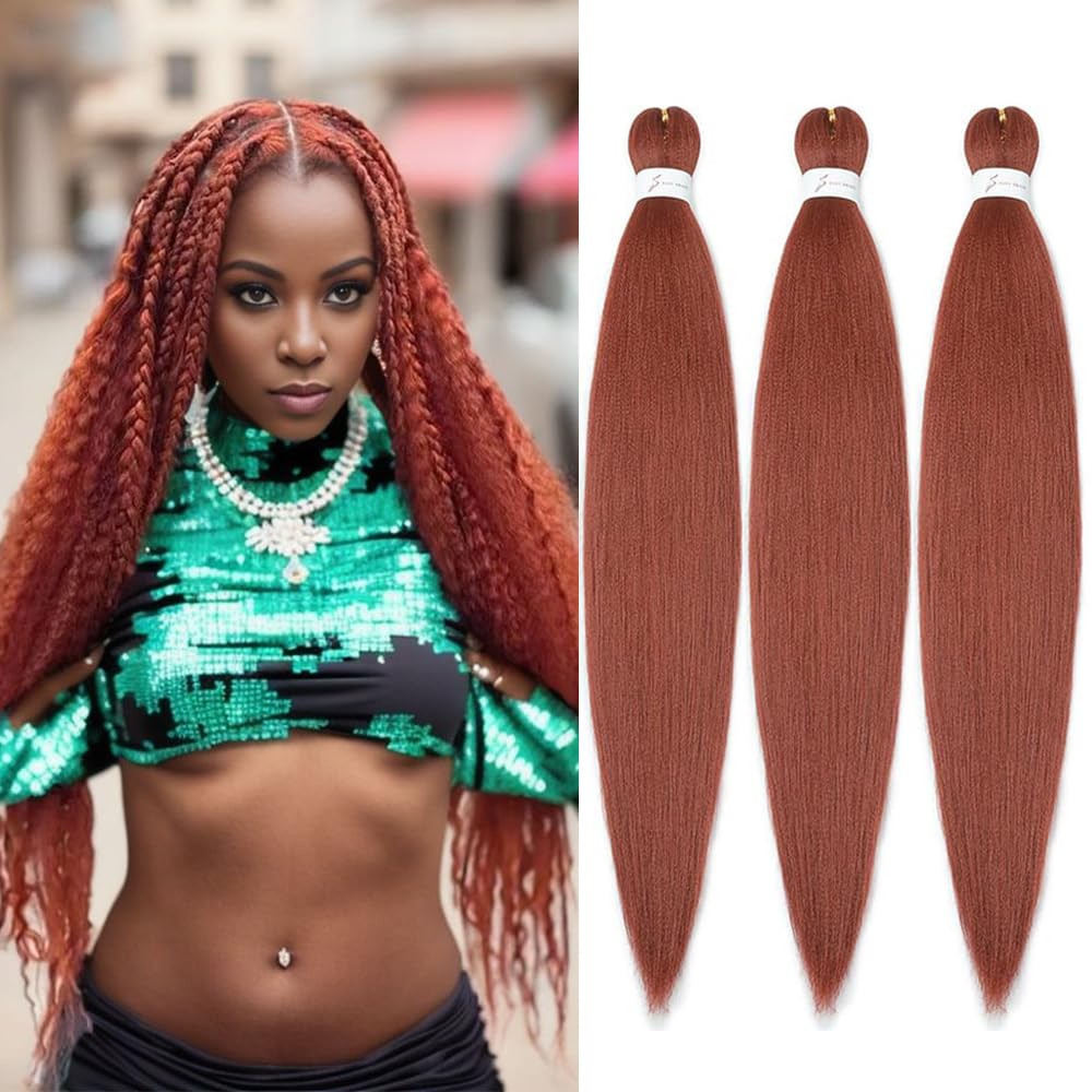 YDDM Meches Pour Tresses Africaine Rose et blanc Rajout Cheveux Tresses Texture Yaki Easy Install pour Debutants 20 Pouces 3 Paquets Cheveux Legers Naturels pour Box Braids Twist Crochet Styles