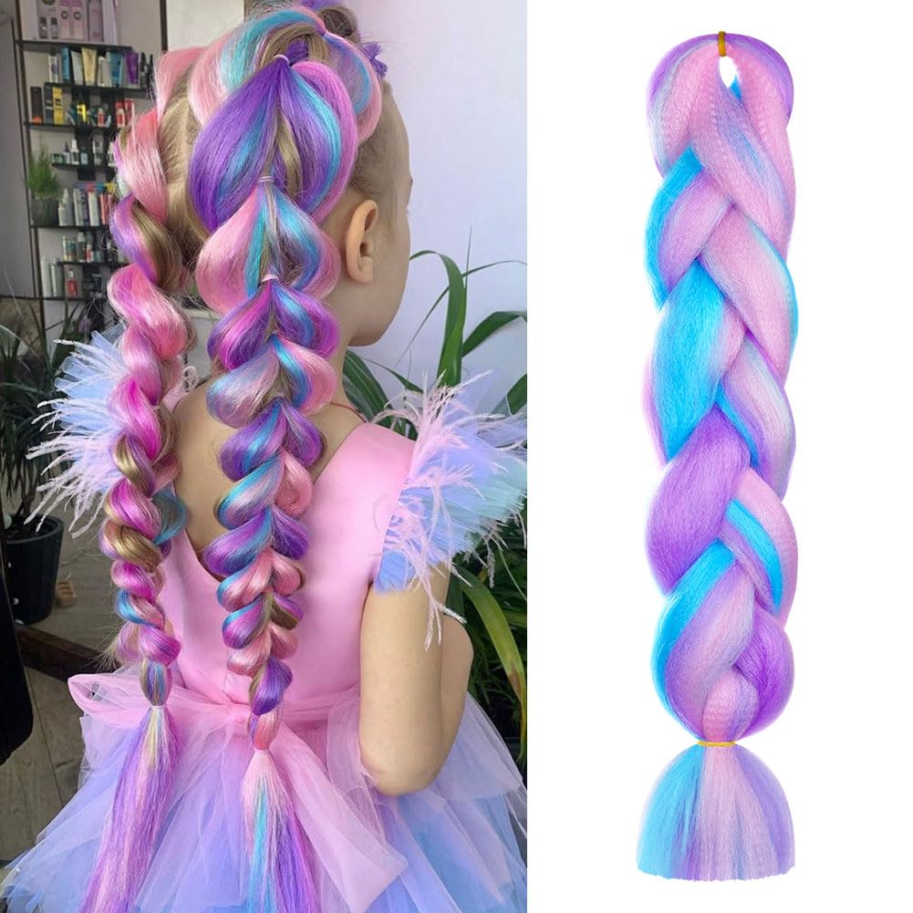 Aomig Rajout Cheveux Tresse, Jumbo Braids Meches, 65cm Extension de Cheveux de Fibre Synthétique pour Crochet Twist Tressage (4 couleurs)