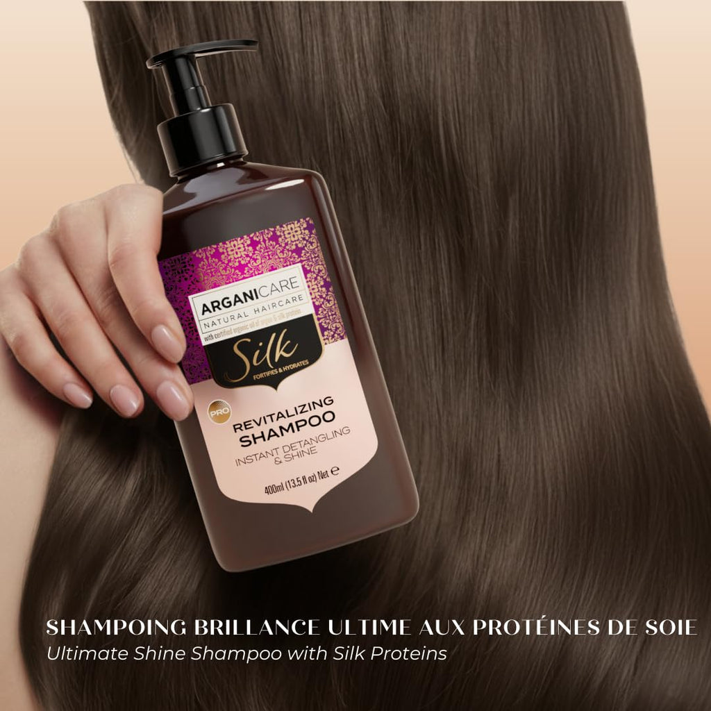 ARGANICARE - Shampoing traitant Antipelliculaire à l'Huile d'Argan - Soin Cheveux Secs et Abîmés - Flacon 400 ml