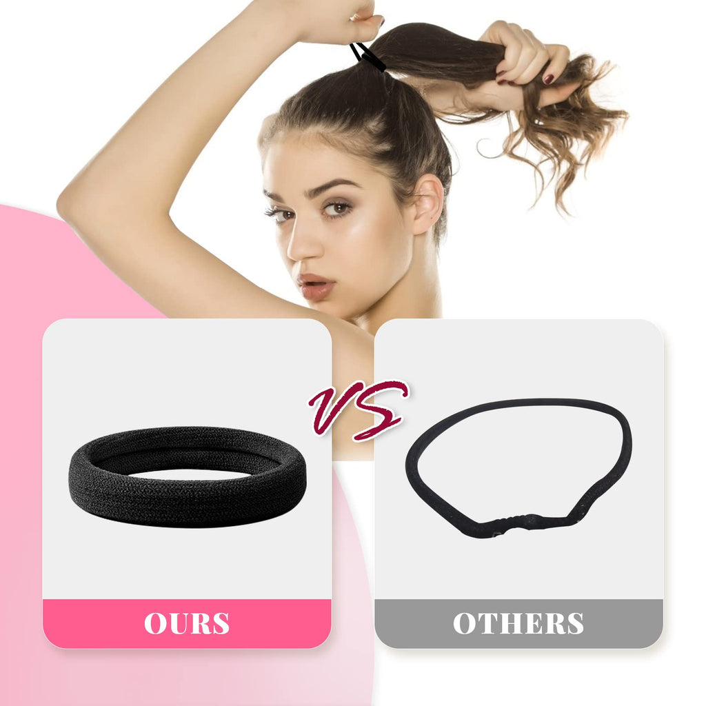 Hanyousheng Elastique Cheveux, 50 Pcs Chouchou Cheveux, 8 mm Elastique Cheveux Epais, Epais en Coton Sans Couture, Hair Elastic Band pour Femmes Hommes et Enfants