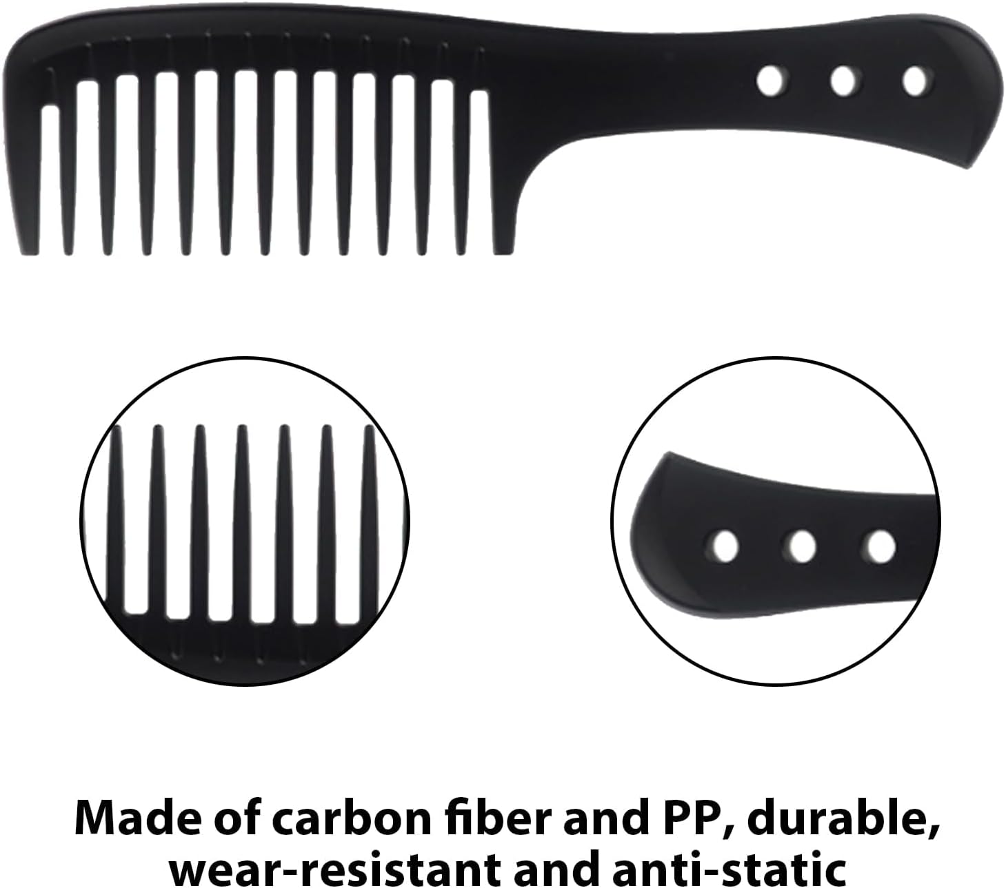 GVSS 4 Pièces Peigne Cheveux Bouclés Noir,Peigne Dent Large,Peigne Afro pour Tous Types de Cheveux,Brosse a Cheveux Homme Antistatiques pour Femme