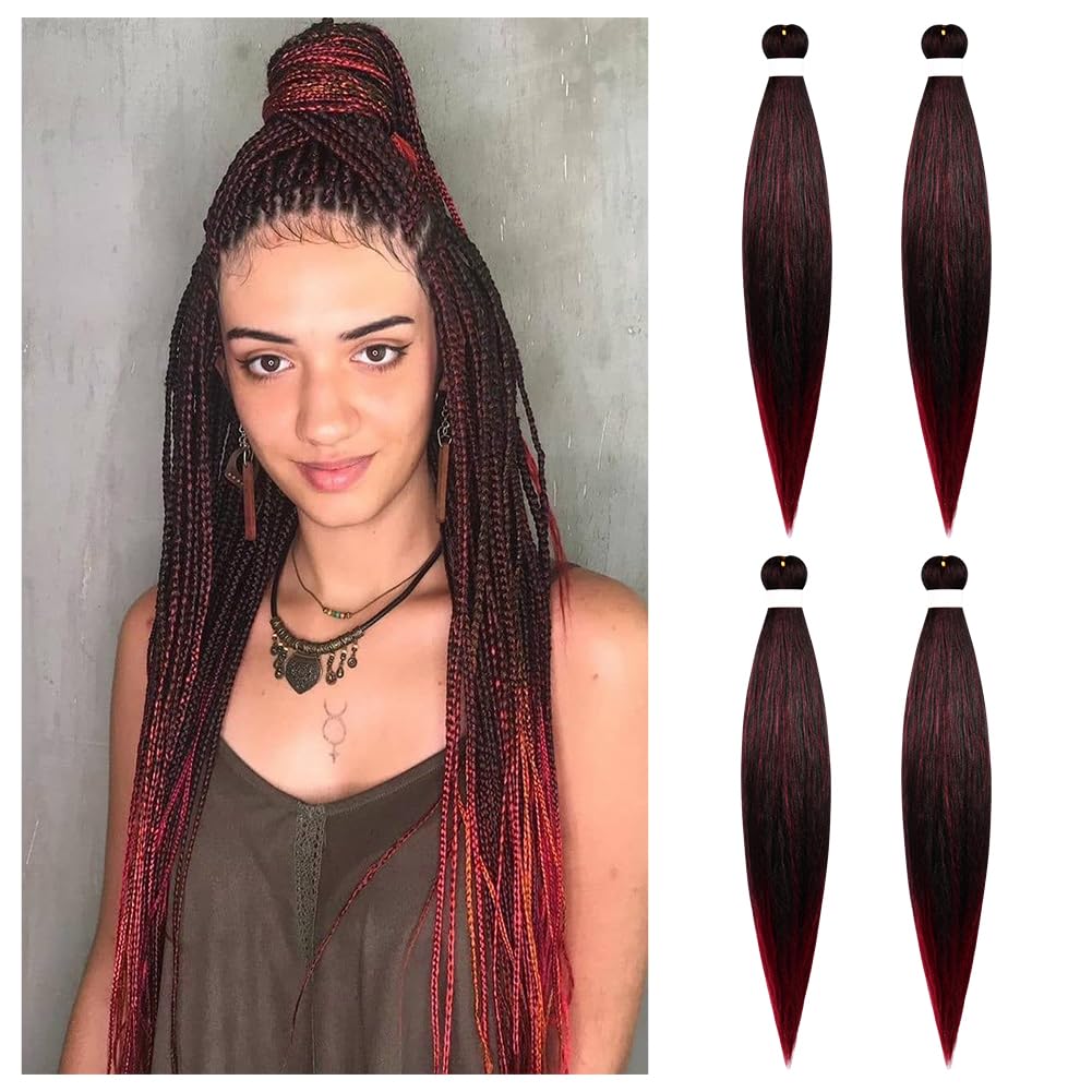 Aomig Rajout Cheveux Tresse, Jumbo Braids Meches, 65cm Extension de Cheveux de Fibre Synthétique pour Crochet Twist Tressage (4 couleurs)