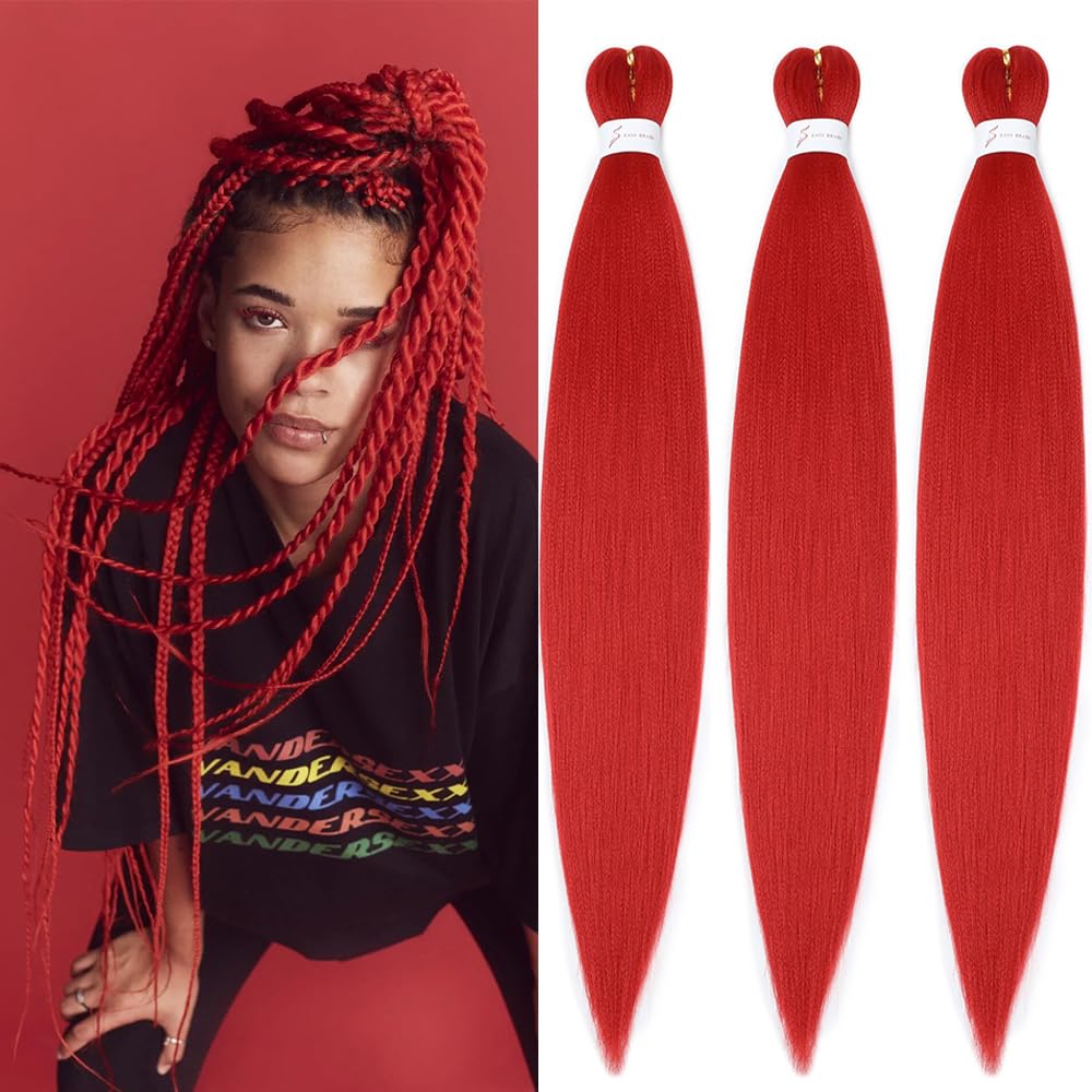 YDDM Meches Pour Tresses Africaine Rose et blanc Rajout Cheveux Tresses Texture Yaki Easy Install pour Debutants 20 Pouces 3 Paquets Cheveux Legers Naturels pour Box Braids Twist Crochet Styles