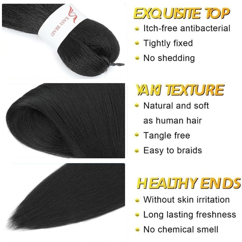 Bouclé Braiding Hair For Boho Braids Meches Rajout Cheveux Tresses For Bohemian Braids Pré-Étirés Meches Pour Tresses Africaine Meche Naturelle Pour Tresse（#Brown ，Total De 6 Packs) ）