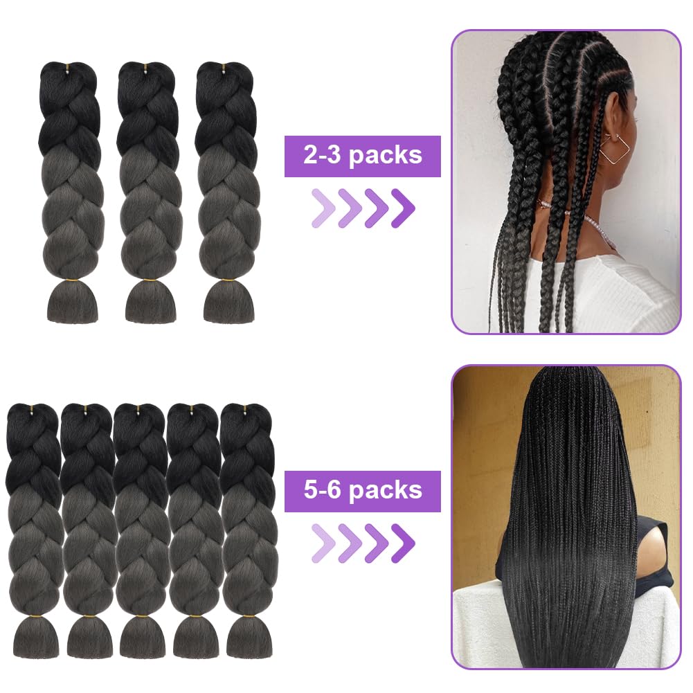 Aomig Rajout Cheveux Tresse, Jumbo Braids Meches, 65cm Extension de Cheveux de Fibre Synthétique pour Crochet Twist Tressage (4 couleurs)