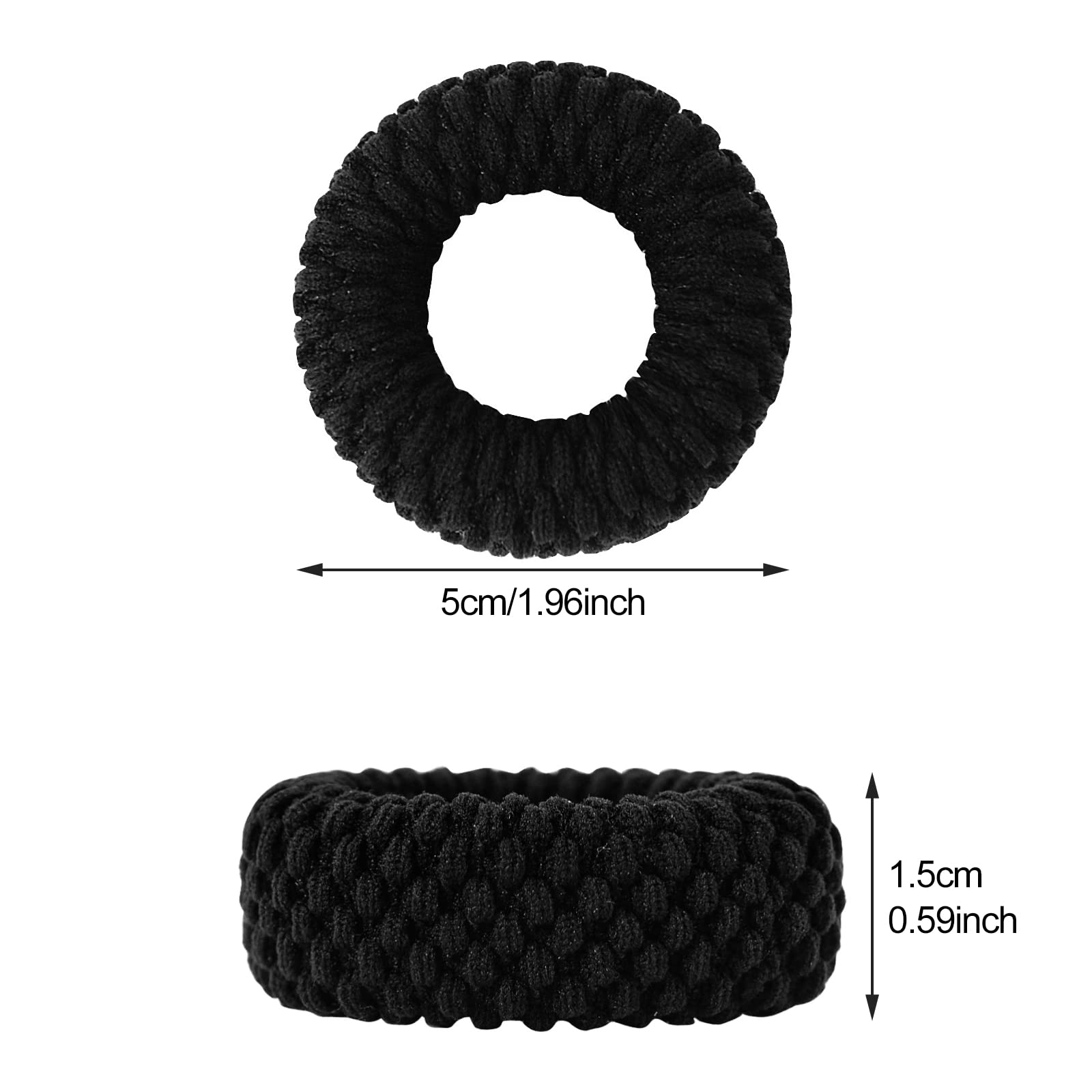 Hanyousheng Elastique Cheveux, 50 Pcs Chouchou Cheveux, 8 mm Elastique Cheveux Epais, Epais en Coton Sans Couture, Hair Elastic Band pour Femmes Hommes et Enfants