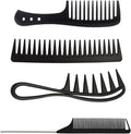 GVSS 4 Pièces Peigne Cheveux Bouclés Noir,Peigne Dent Large,Peigne Afro pour Tous Types de Cheveux,Brosse a Cheveux Homme Antistatiques pour Femme