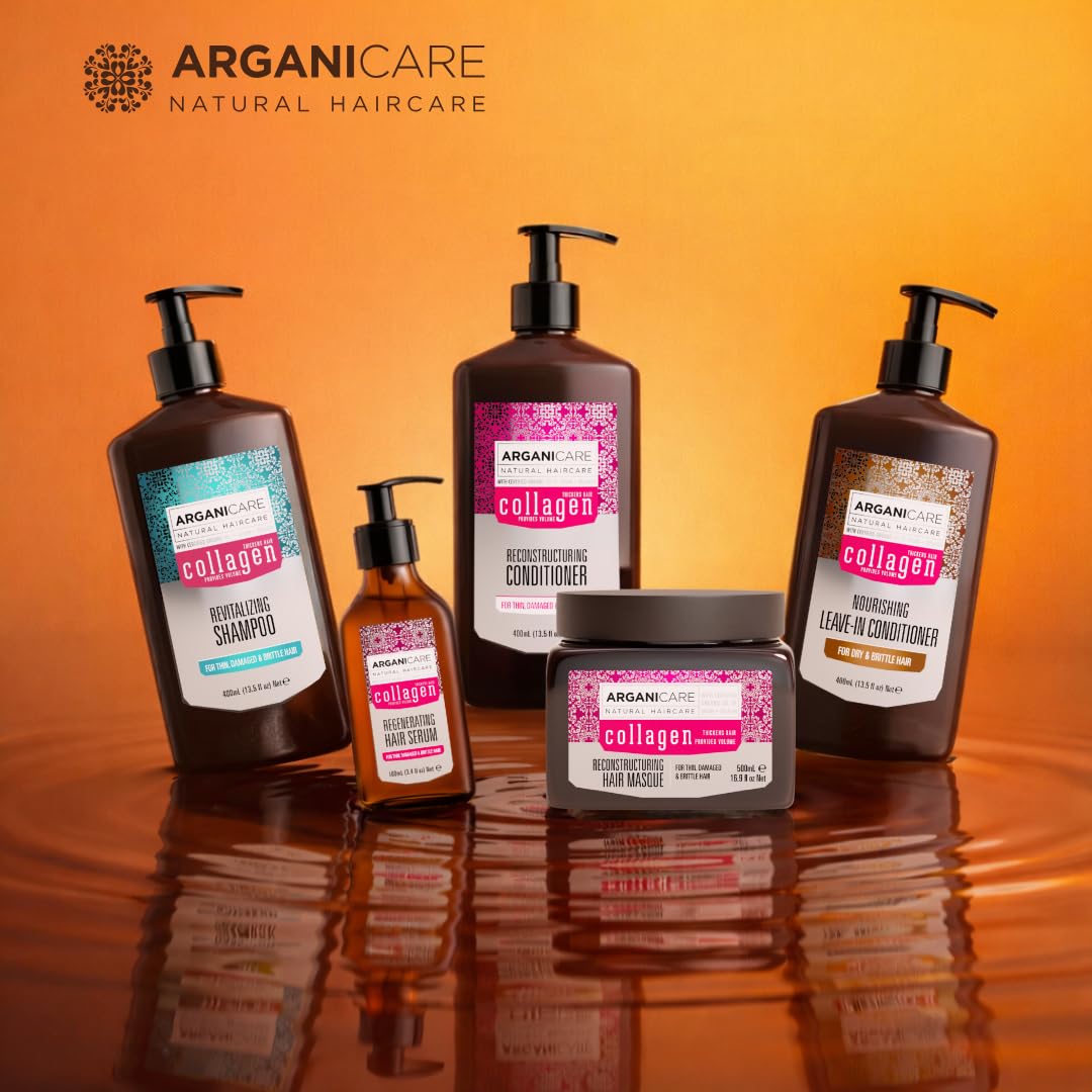 ARGANICARE Shampooing Régénérant Fortifiant Biotine & Huile d’Argan – Vitalité, Nutrition et Résistance – Renforce la Fibre Capillaire – Cheveux Fragilisés et Ternes – 400 mL