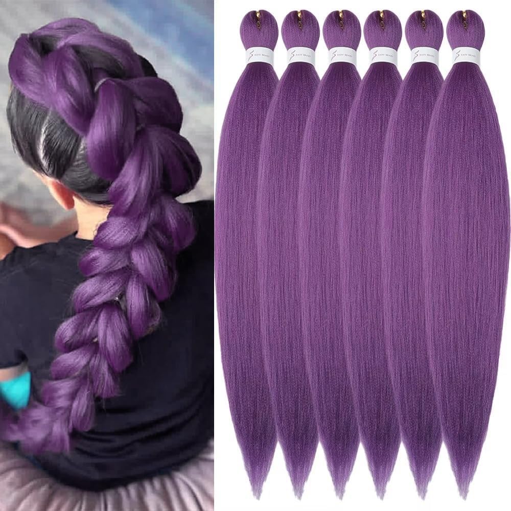 YDDM Meches Pour Tresses Africaine Rose et blanc Rajout Cheveux Tresses Texture Yaki Easy Install pour Debutants 20 Pouces 3 Paquets Cheveux Legers Naturels pour Box Braids Twist Crochet Styles