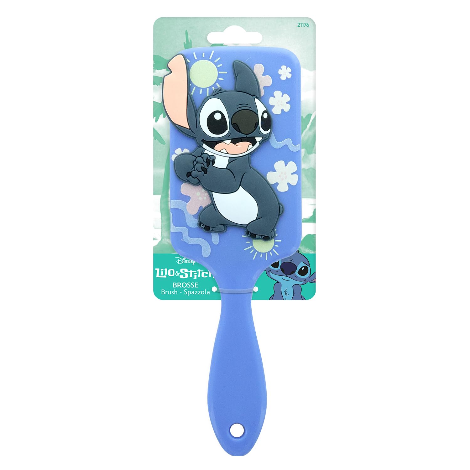 Disney Brosse Démêlante Bébé Enfant Angel – Lilo & Stitch – Cheveux Fins, Bouclés, Épais - Dents Souples, Massage Cuir Chevelu – Accessoire Cheveux, Soin, Toilette - Produit Officiel