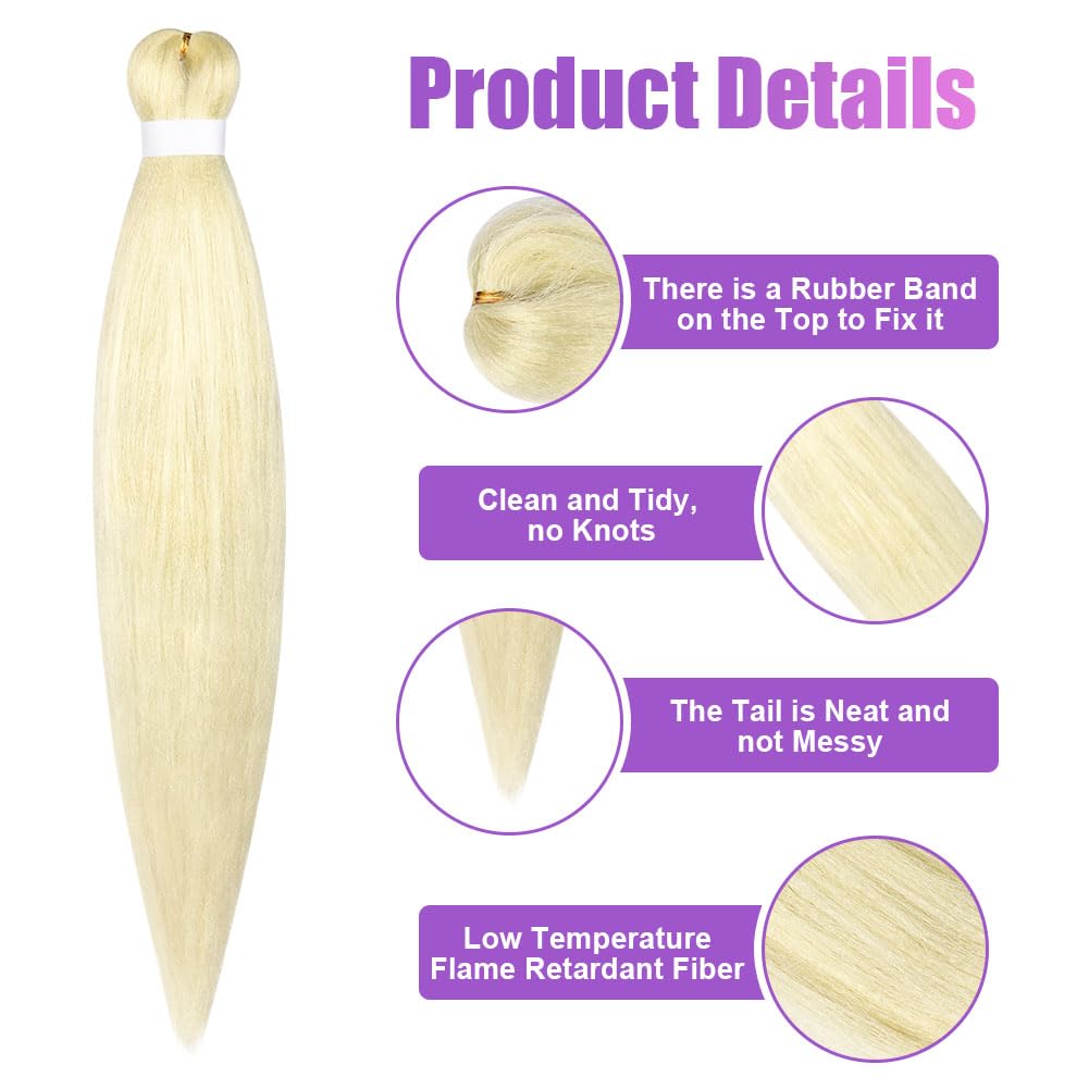 Aomig Rajout Cheveux Tresse, Jumbo Braids Meches, 65cm Extension de Cheveux de Fibre Synthétique pour Crochet Twist Tressage (4 couleurs)