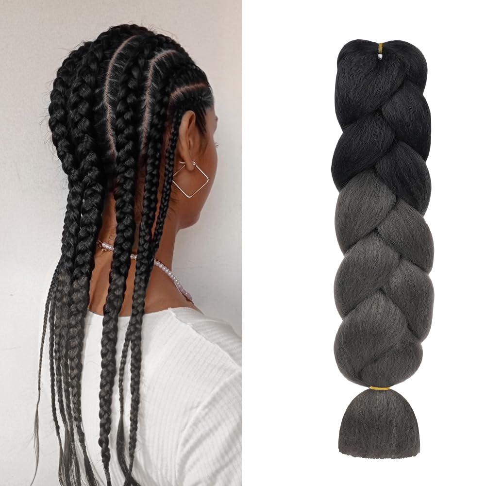 Aomig Rajout Cheveux Tresse, Jumbo Braids Meches, 65cm Extension de Cheveux de Fibre Synthétique pour Crochet Twist Tressage (4 couleurs)