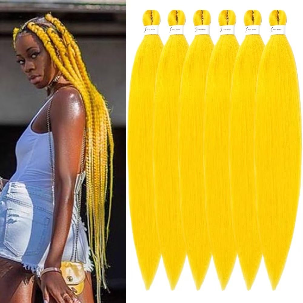 YDDM Meches Pour Tresses Africaine Rose et blanc Rajout Cheveux Tresses Texture Yaki Easy Install pour Debutants 20 Pouces 3 Paquets Cheveux Legers Naturels pour Box Braids Twist Crochet Styles