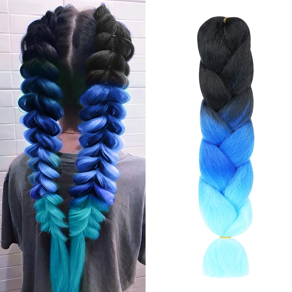 Aomig Rajout Cheveux Tresse, Jumbo Braids Meches, 65cm Extension de Cheveux de Fibre Synthétique pour Crochet Twist Tressage (4 couleurs)