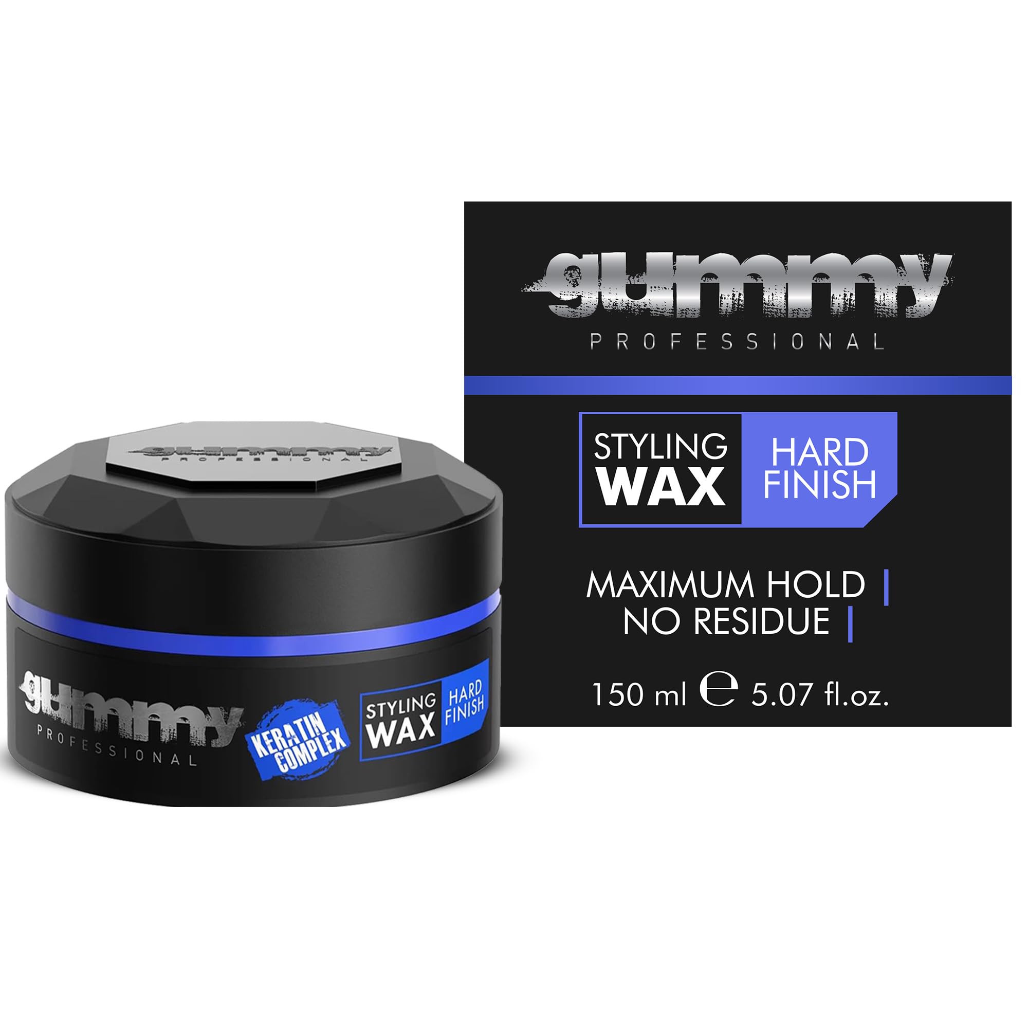 Cire Coiffante Professionnelle Ultra Fixation Gummy 150 ml - Cire capillaire forte tenue & brillance - Pour hommes & femmes - Sans alcool avec vitamine B5