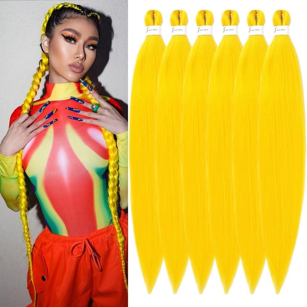 YDDM Meches Pour Tresses Africaine Rose et blanc Rajout Cheveux Tresses Texture Yaki Easy Install pour Debutants 20 Pouces 3 Paquets Cheveux Legers Naturels pour Box Braids Twist Crochet Styles