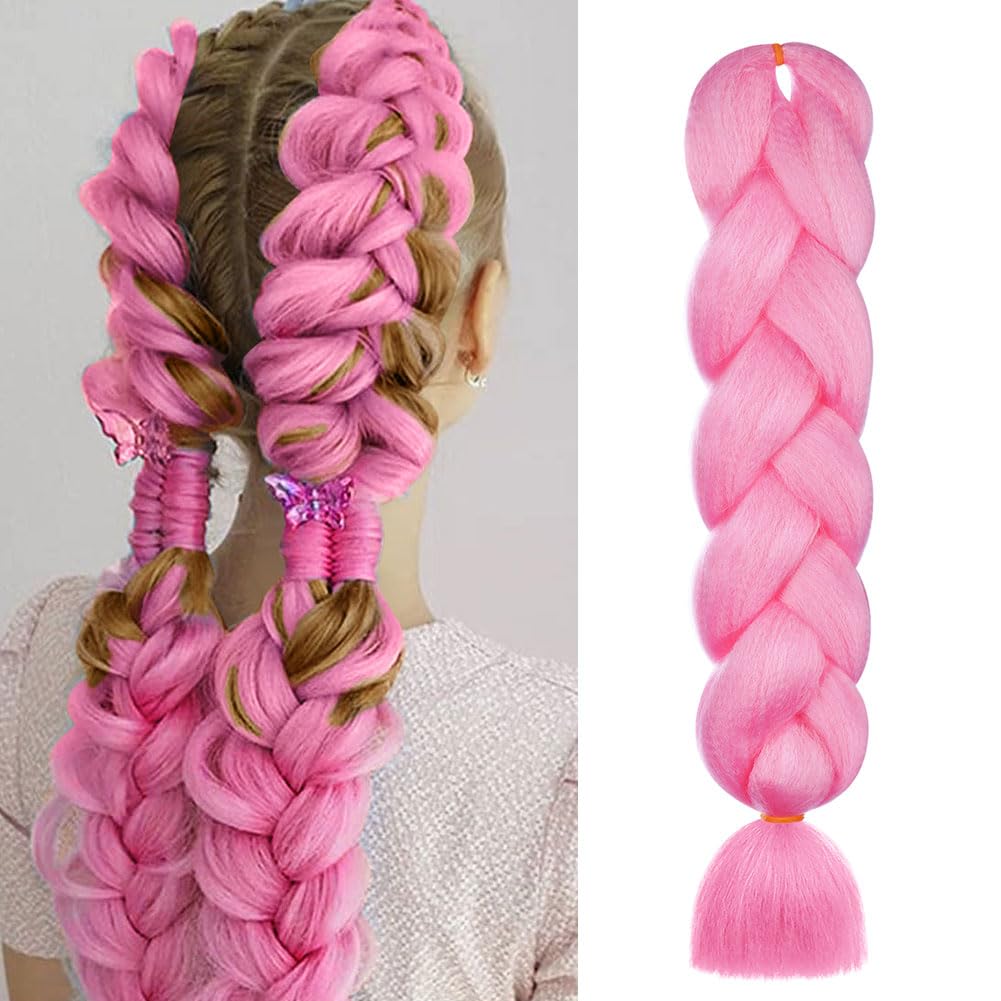 Aomig Rajout Cheveux Tresse, Jumbo Braids Meches, 65cm Extension de Cheveux de Fibre Synthétique pour Crochet Twist Tressage (4 couleurs)