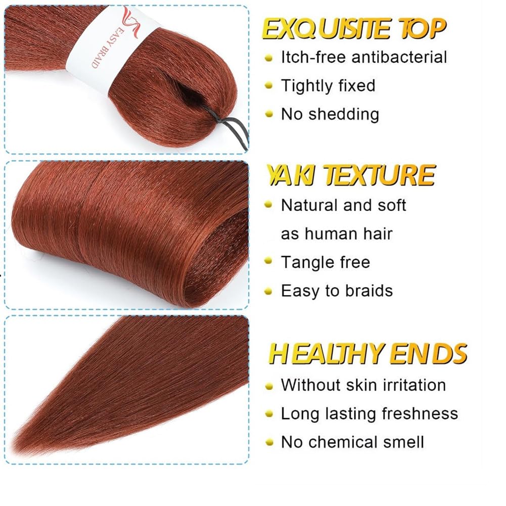 Bouclé Braiding Hair For Boho Braids Meches Rajout Cheveux Tresses For Bohemian Braids Pré-Étirés Meches Pour Tresses Africaine Meche Naturelle Pour Tresse（#Brown ，Total De 6 Packs) ）