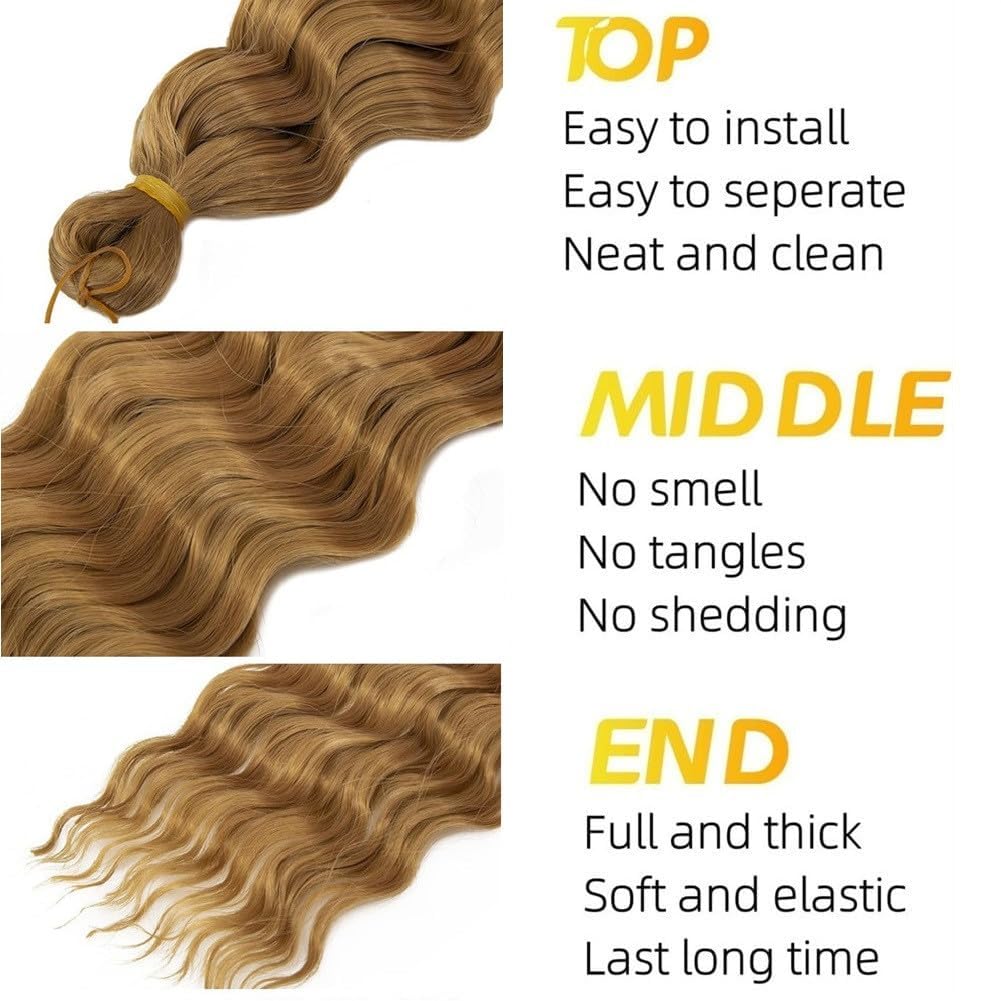 Bouclé Braiding Hair For Boho Braids Meches Rajout Cheveux Tresses For Bohemian Braids Pré-Étirés Meches Pour Tresses Africaine Meche Naturelle Pour Tresse（#Brown ，Total De 6 Packs) ）