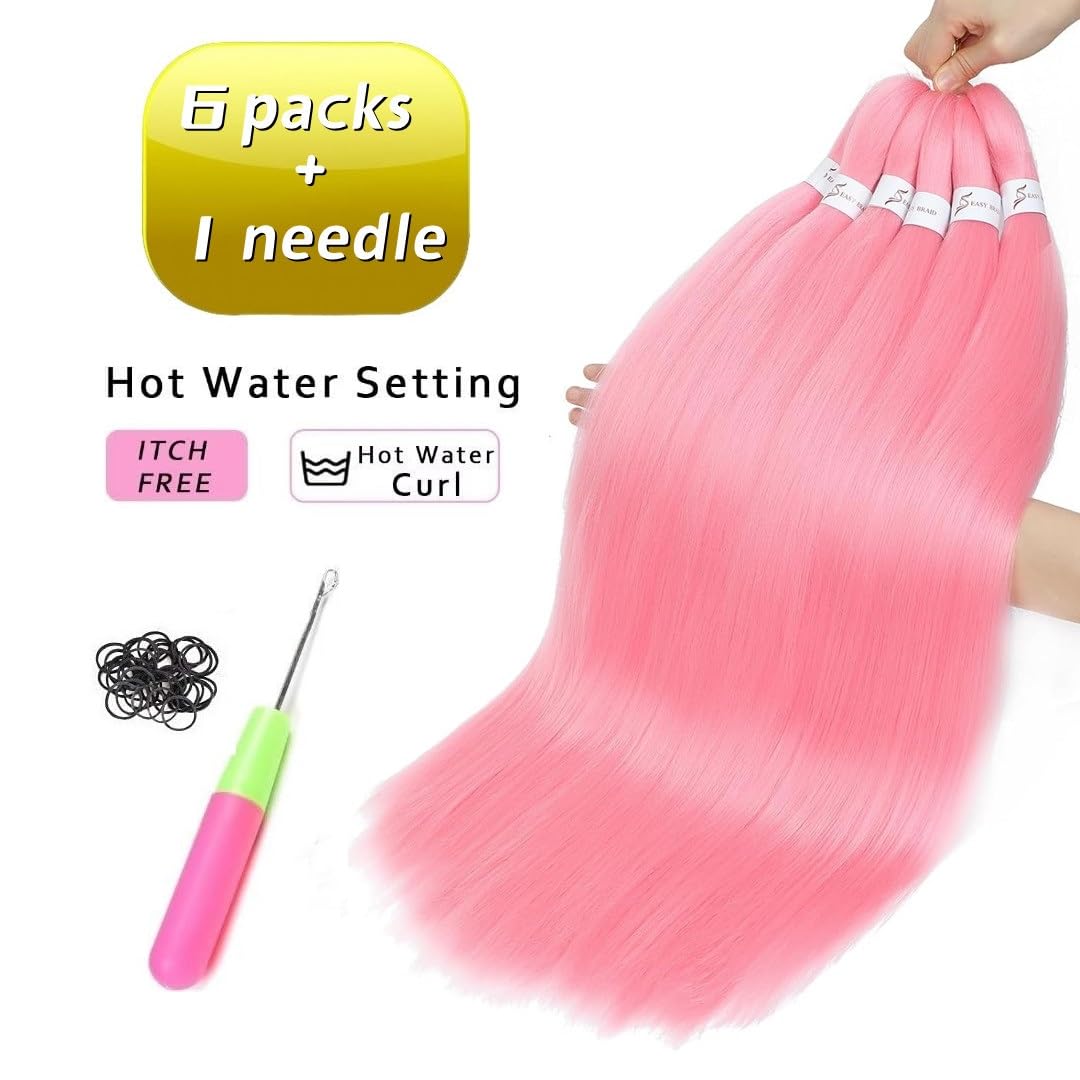 Bouclé Braiding Hair For Boho Braids Meches Rajout Cheveux Tresses For Bohemian Braids Pré-Étirés Meches Pour Tresses Africaine Meche Naturelle Pour Tresse（#Brown ，Total De 6 Packs) ）