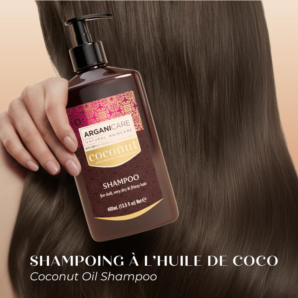 ARGANICARE Shampooing Régénérant Fortifiant Biotine & Huile d’Argan – Vitalité, Nutrition et Résistance – Renforce la Fibre Capillaire – Cheveux Fragilisés et Ternes – 400 mL