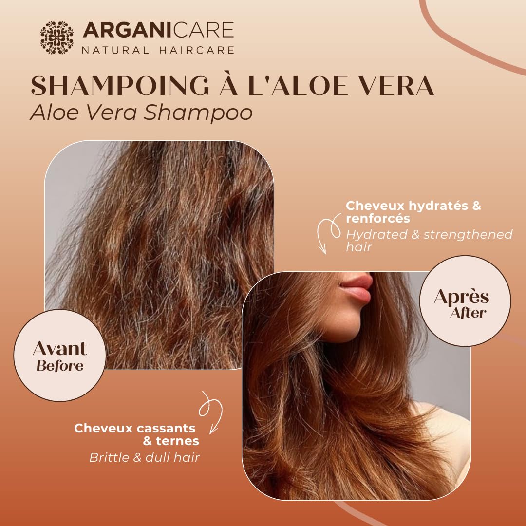 ARGANICARE Shampooing Régénérant Fortifiant Biotine & Huile d’Argan – Vitalité, Nutrition et Résistance – Renforce la Fibre Capillaire – Cheveux Fragilisés et Ternes – 400 mL