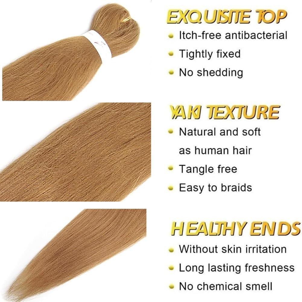 Bouclé Braiding Hair For Boho Braids Meches Rajout Cheveux Tresses For Bohemian Braids Pré-Étirés Meches Pour Tresses Africaine Meche Naturelle Pour Tresse（#Brown ，Total De 6 Packs) ）