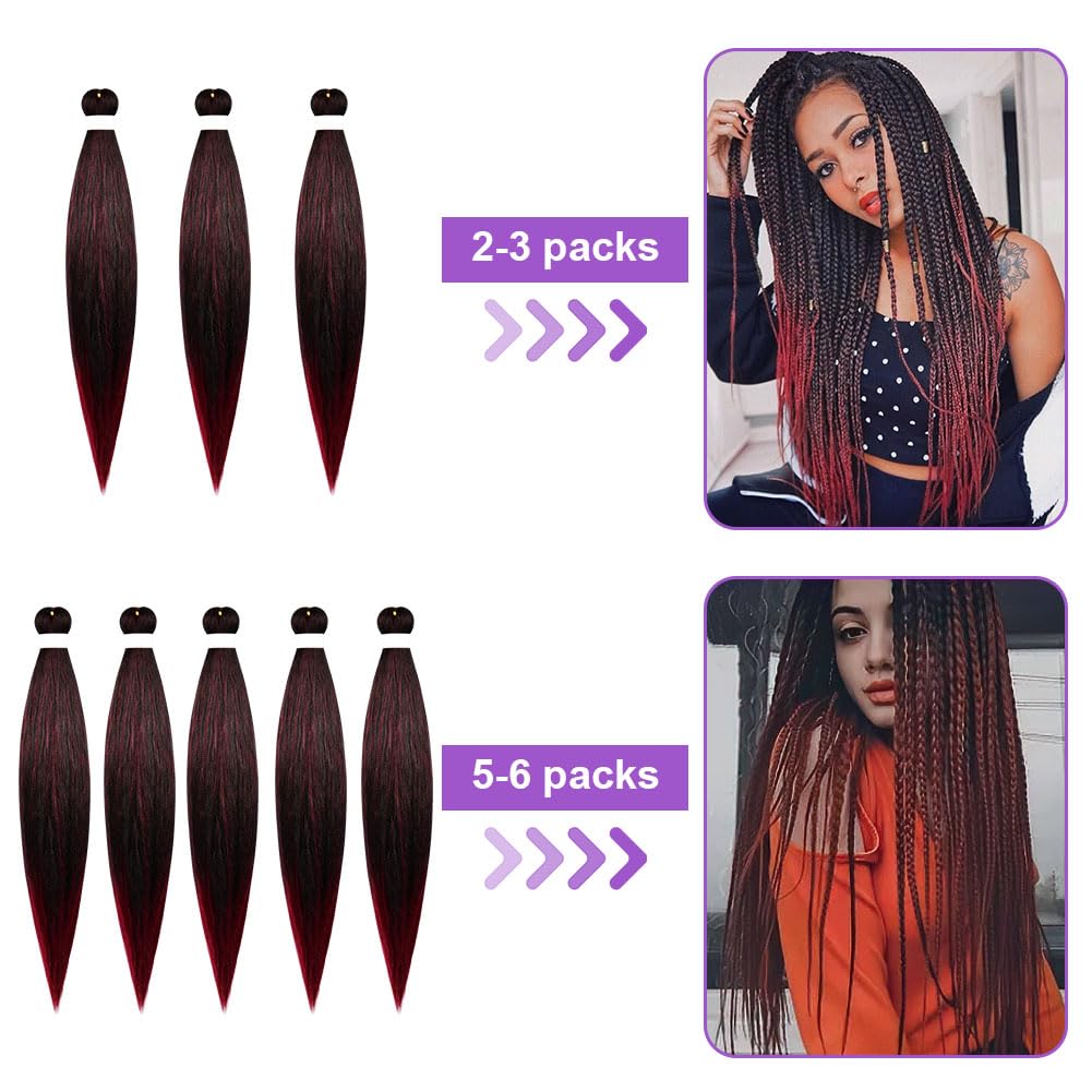 Aomig Rajout Cheveux Tresse, Jumbo Braids Meches, 65cm Extension de Cheveux de Fibre Synthétique pour Crochet Twist Tressage (4 couleurs)