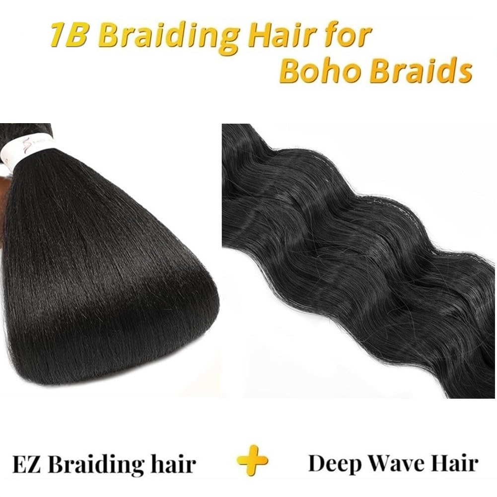 Bouclé Braiding Hair For Boho Braids Meches Rajout Cheveux Tresses For Bohemian Braids Pré-Étirés Meches Pour Tresses Africaine Meche Naturelle Pour Tresse（#Brown ，Total De 6 Packs) ）