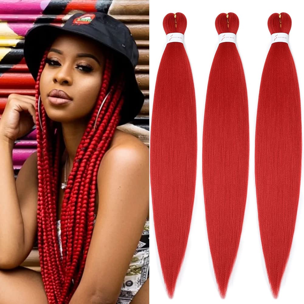 YDDM Meches Pour Tresses Africaine Rose et blanc Rajout Cheveux Tresses Texture Yaki Easy Install pour Debutants 20 Pouces 3 Paquets Cheveux Legers Naturels pour Box Braids Twist Crochet Styles