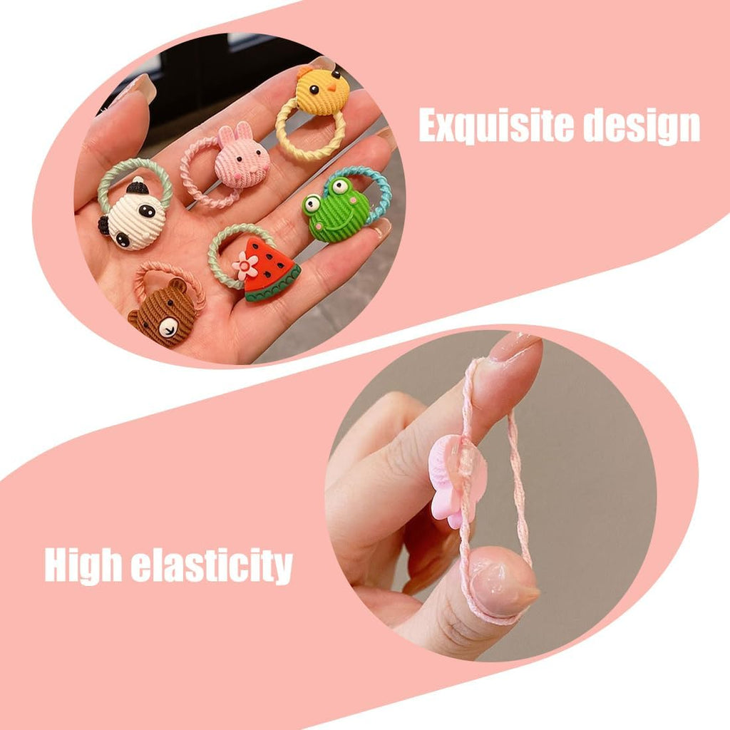 GXGM 100 Pièces Elastique Cheveux Fille, Chouchou Bebe Fille, Accessoires Cheveux Bebe Fille, Bande Élastique de Bande Dessinée Accessoires de Cheveux, Multicolore Élastiques Enfant