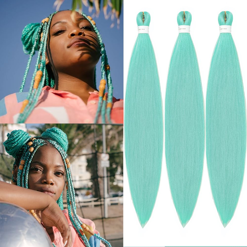 YDDM Meches Pour Tresses Africaine Rose et blanc Rajout Cheveux Tresses Texture Yaki Easy Install pour Debutants 20 Pouces 3 Paquets Cheveux Legers Naturels pour Box Braids Twist Crochet Styles