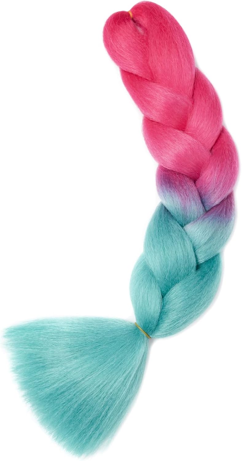 24" Meches pour Tresses Africaine Braids Meches Tresse Cheveux Rajout Cheveux Tressage 1 Paquet Crochet Braids Extension de Cheveux Afro pour Tresse Ombre Synthétiques (Rose)