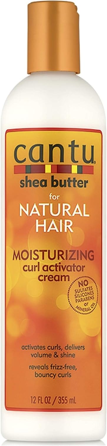 Cantu Crème à friser à la noix de coco 340,2 g avec shampooing et après-shampoing sans sulfate 340,2 g et crème activatrice hydratante au beurre de karité 340,2 g