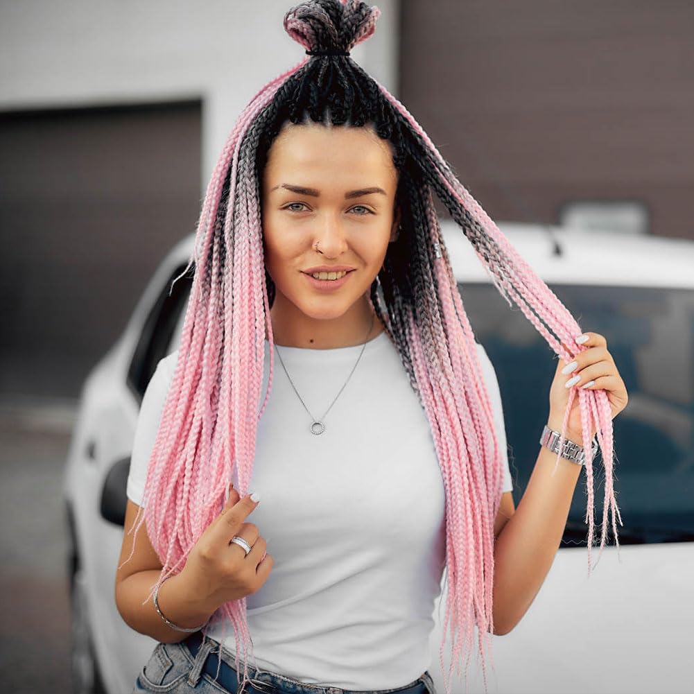 Aomig Rajout Cheveux Tresse, Jumbo Braids Meches, 65cm Extension de Cheveux de Fibre Synthétique pour Crochet Twist Tressage (4 couleurs)