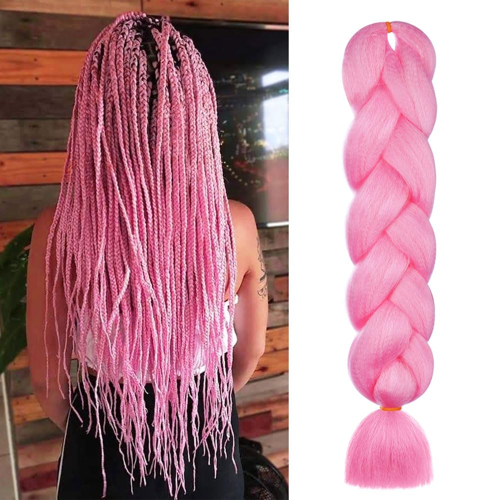 Aomig Rajout Cheveux Tresse, Jumbo Braids Meches, 65cm Extension de Cheveux de Fibre Synthétique pour Crochet Twist Tressage (4 couleurs)