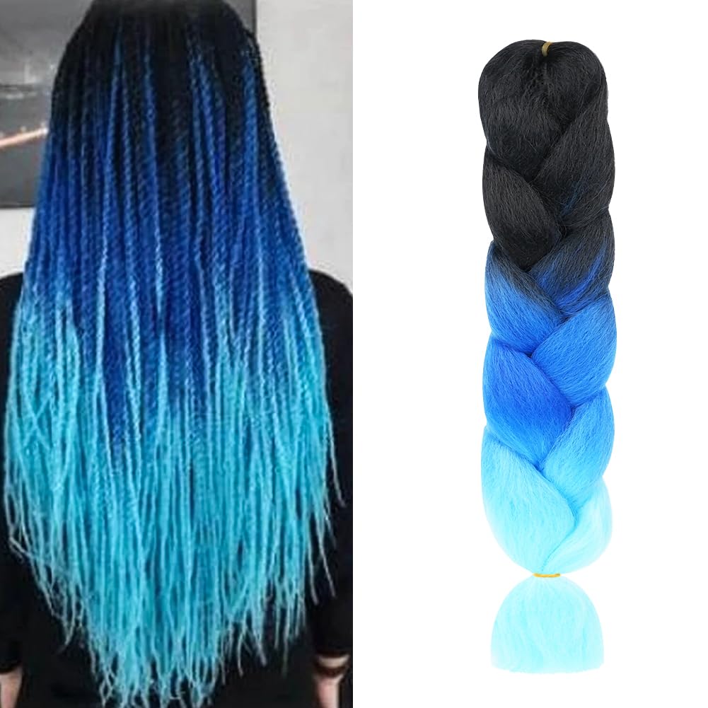 Aomig Rajout Cheveux Tresse, Jumbo Braids Meches, 65cm Extension de Cheveux de Fibre Synthétique pour Crochet Twist Tressage (4 couleurs)