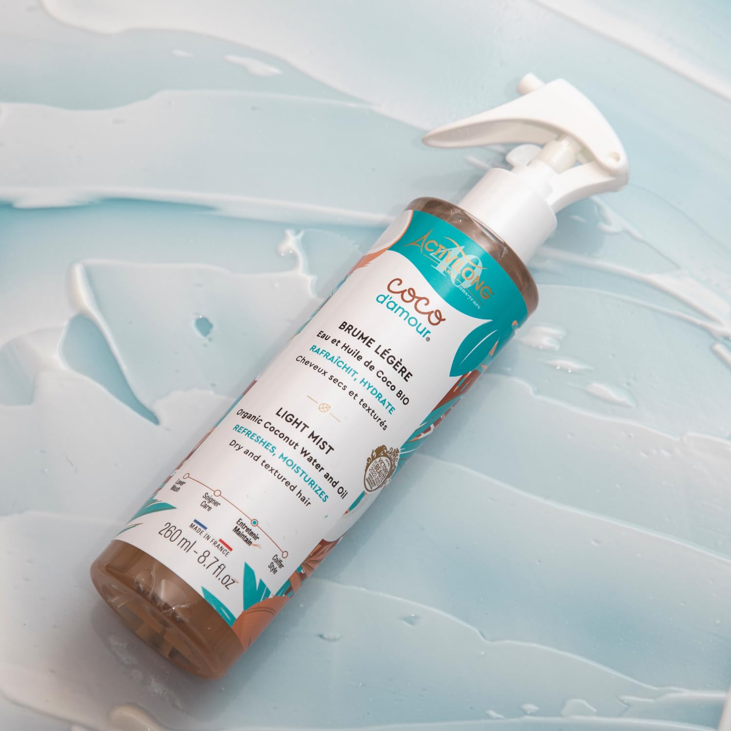 ACTIVILONG - Brume Légère Coco D'Amour - Sans Rinçage - Cheveux Texturés - Rafraîchit, Hydrate - 98% D'Ingrédients Naturels - Made in France - 260ml